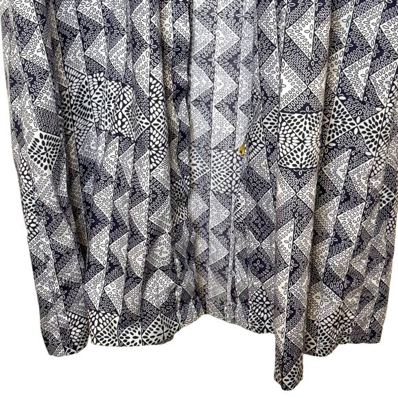 Vintage State O Maine Bllack and White Print Belted Print Bath Robe - Picture 4 of 10